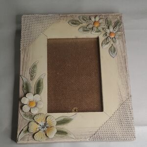 Cream and Green Floral Accent Picture Frame